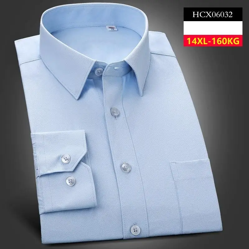10XL 14XL Мужская свободная однобортная деловая Повседневная Удобная рубашка с