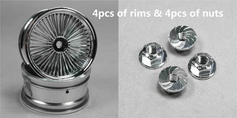 4 шт. пластиковые колеса диски для RC Drift на дороге автомобиль 1/10 - Цвет: with 4pcs lock nut