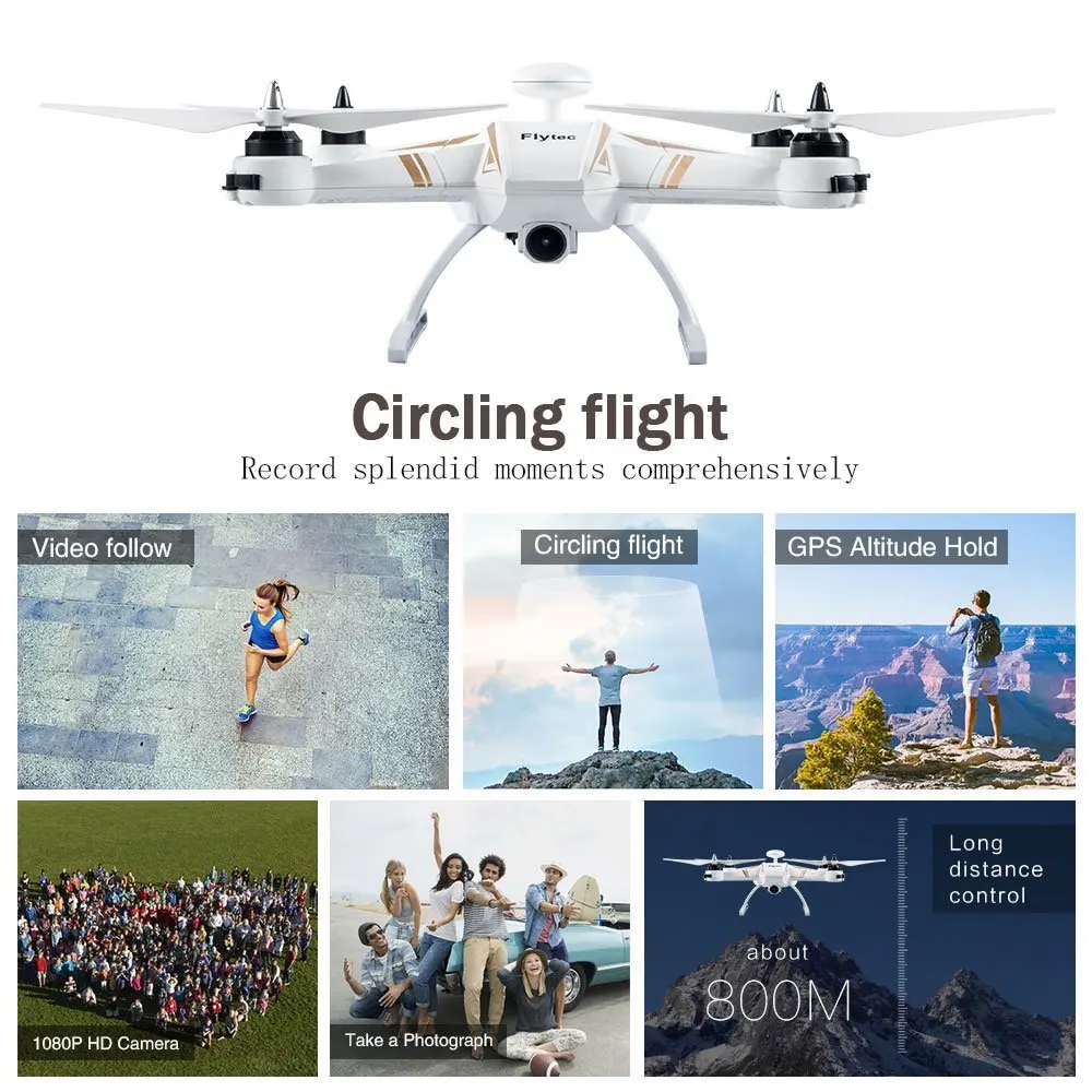 Flytec Navi T23 бесщеточный Двойной GPS 1080P HD камера Drone 5 8G FPV Follow Me фиксированная точка