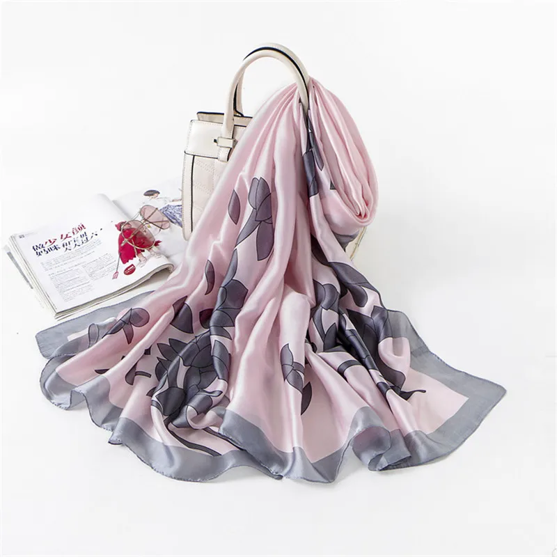 

New arrival scarf women Soft Thin long Scarf shawls and scarves high quality Leaves femme Shawl
