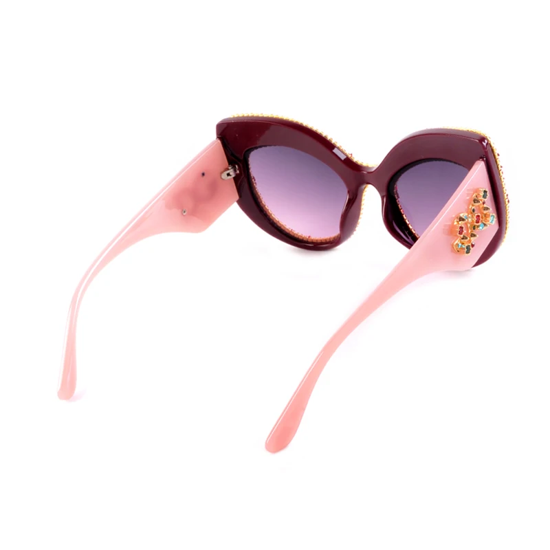 Fashion Brand Cat Eye Luxury Sunglasses Woman Shades Mirror Female Rhinestone Sun Glasses For Female Coating Gafas UV400