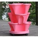 Pink(Moving) 3 уровня Штабелируемый клубника трава цветок овощная сеялка балкон кухня горшки для суккулентов украшения дома сада детские горшки - Цвет: Pink(Moving)