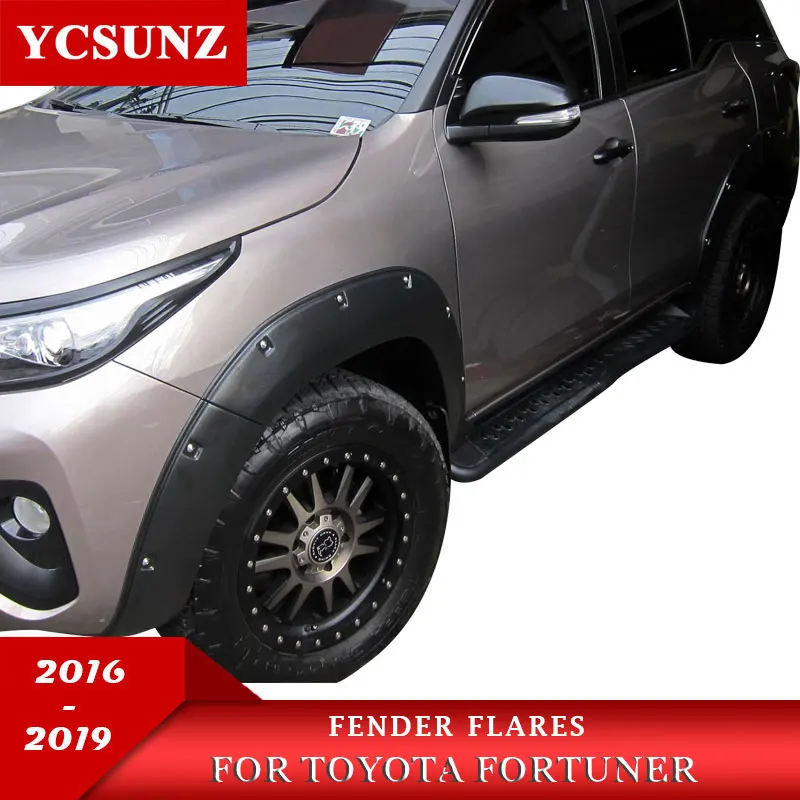 Крыло вспышки колеса Арки Черный Брызговики для Toyota Fortuner Hilux Sw4