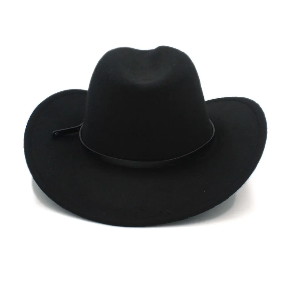 Ретро шерстяная Женская и мужская зимняя фетровая шляпа для ковбоя джазовая