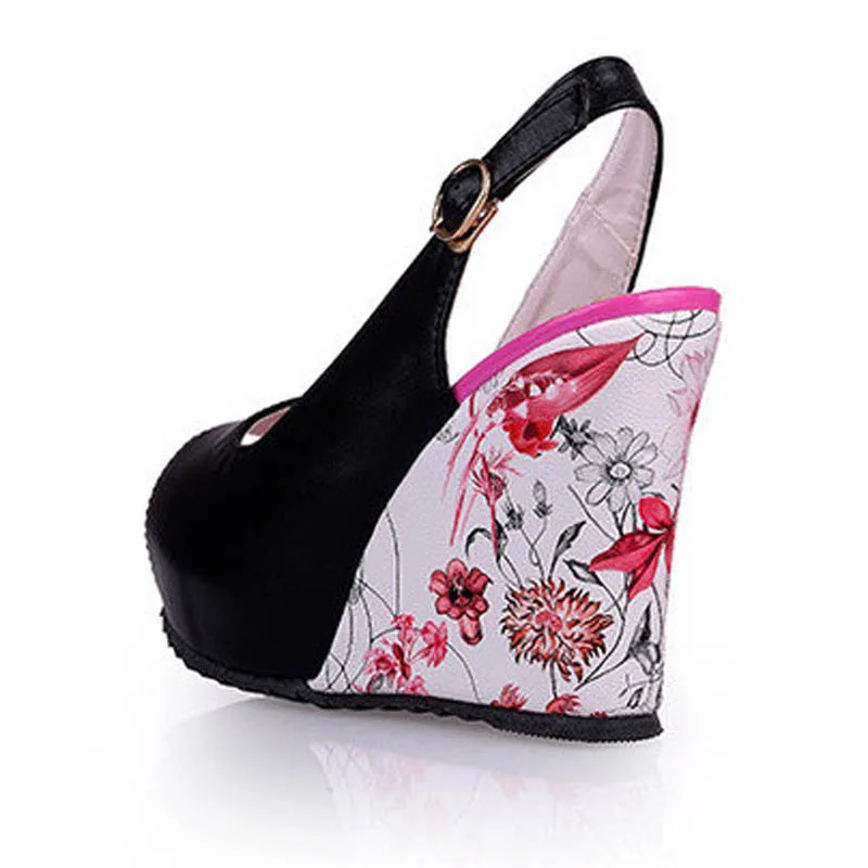 Женские босоножки Сезон лето 2018 на платформе сандалии высоком каблуке туфли с