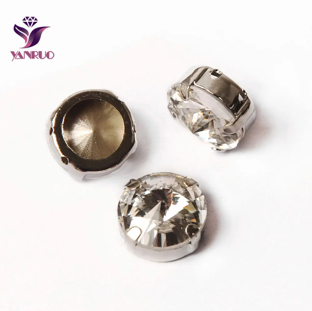 Crystal Silver Claw YANRUO 1122 модные Rivoli Камни коготь Установка Стразы Pointack Алмазный страз одежда для шитья искусство рукоделие - Цвет: Crystal Silver Claw