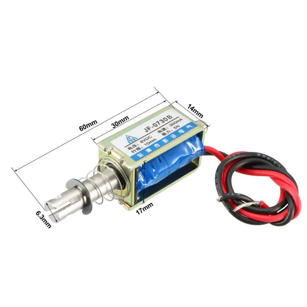 Uxcell DC 6/12 V Электромагнит 300mA 5N 10 мм Pull Push Тип открытая рамка линейный Электромагнит движения 1 шт
