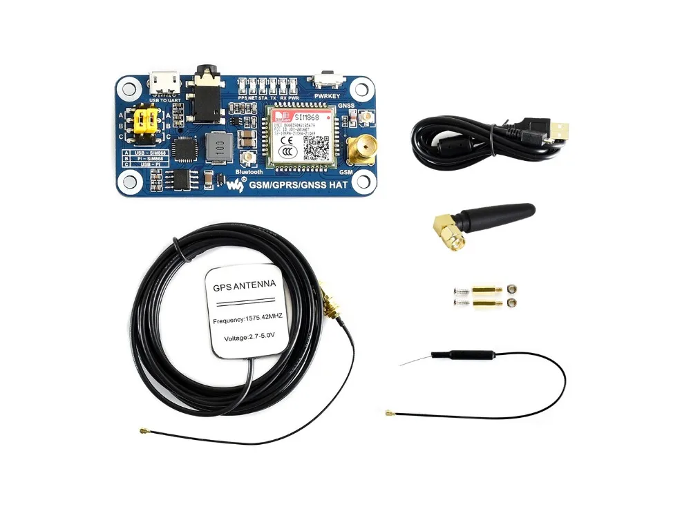 Шляпа Waveshare GSM/GPRS/GNSS/Bluetooth 3 0 для 2B/3B/3B +/Zero W поддержка SMS телефона электронной почты