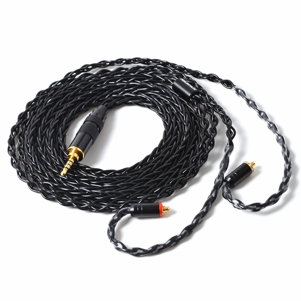 NiceHCK MMCX/2Pin разъем 4 4/3 5/2 5 мм сбалансированный 8 ядро покрытием серебряный кабель