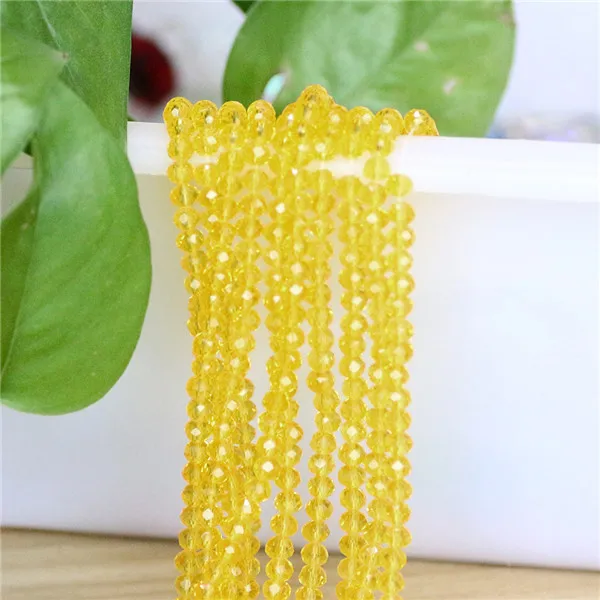 ZHUBI 145 шт чешские стеклянные граненые бусины Rondelle 3 мм AB круглые бусины китайские бусины оптом материалы для рукоделия Изготовление ювелирных изделий - Цвет: yellow