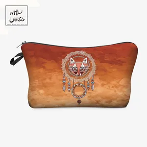Модные сумки для макияжа Who Cares с 3D-принтом в виде лисицы, косметички для путешествий, Дамский мешочек, женская косметичка