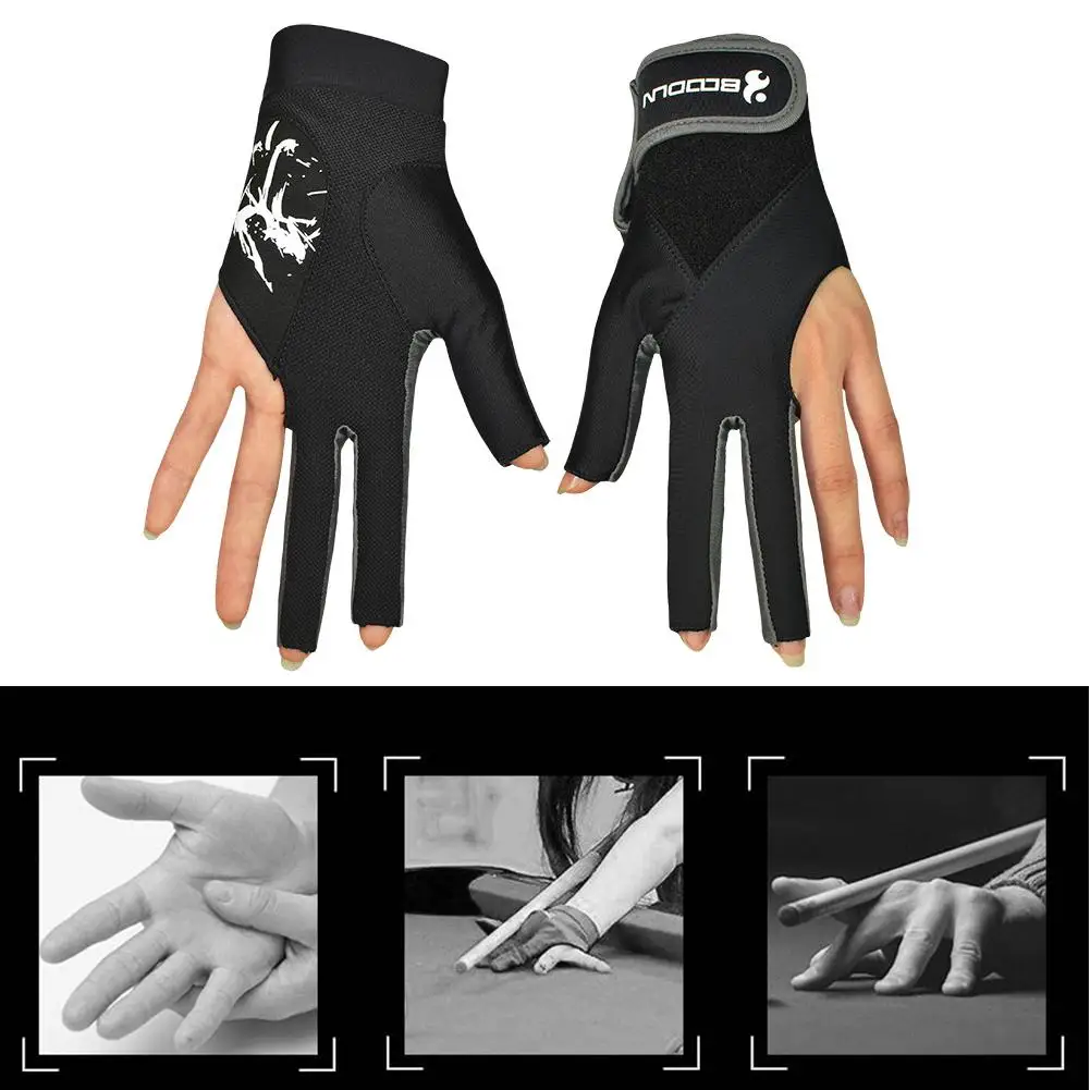 

Snooker Billiard Glove Billard Gloves Left Hand Three Finger Smooth Biliardo Billar Guanti Billiard Accessories