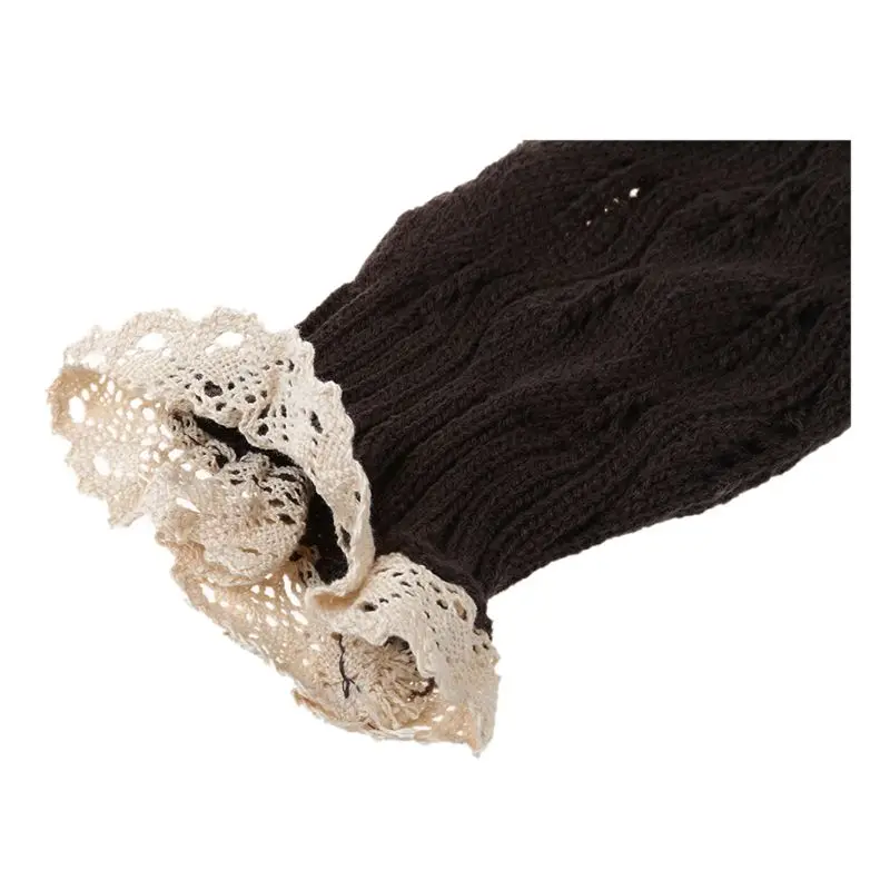 Женские модные вязаные сапоги с кружевной отделкой гетры манжетами носки 22*10 см