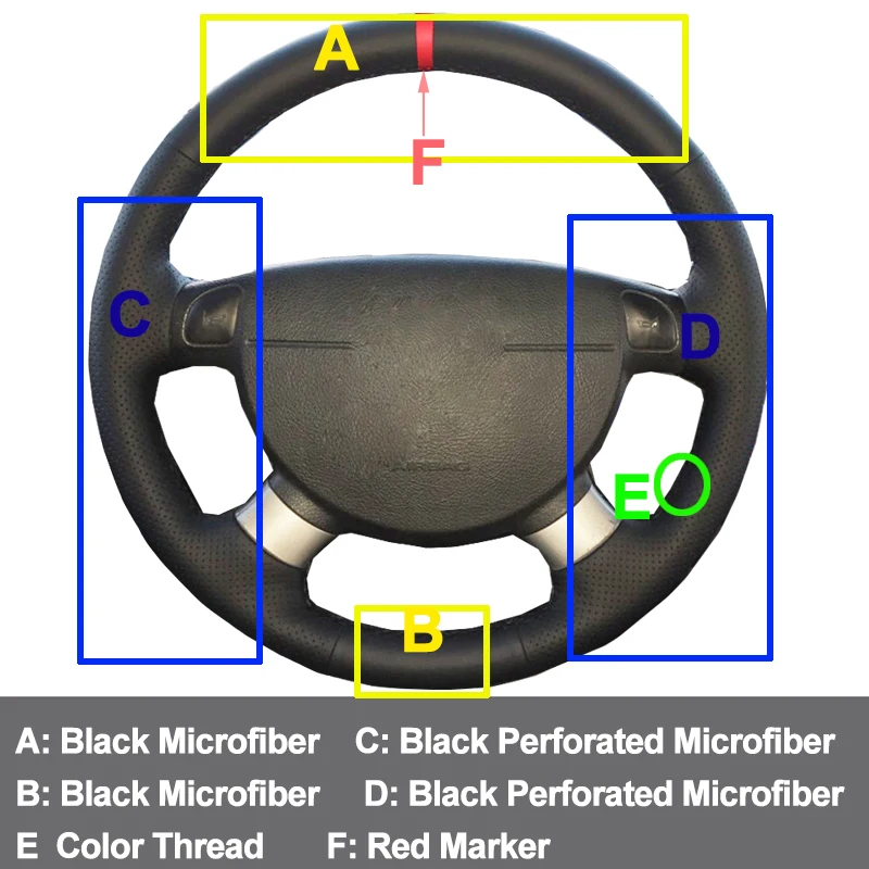 Ручное шитье HuiER яркий красный маркер для Chevrolet Lova 2006-2010 Aveo Buick Excelle Gentra 2013-2015