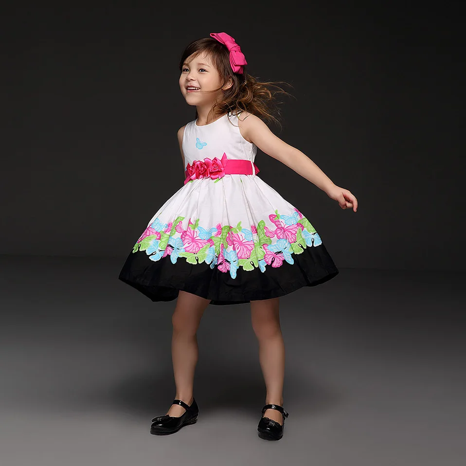 Pettigirl Elegant Girls Party Dresses For Summer Floral Printed Princess Dress Fashion Kids Clothing 2020 GD21008-46B | Детская одежда