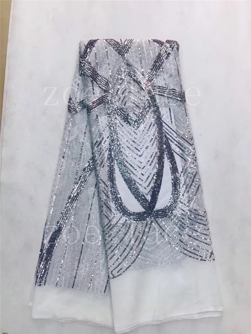 Zoe lace f85# new 11 color sequin fabric embroidery best quality 5yards stock tulle mesh for sawing bridal /party/night dress | Дом и сад