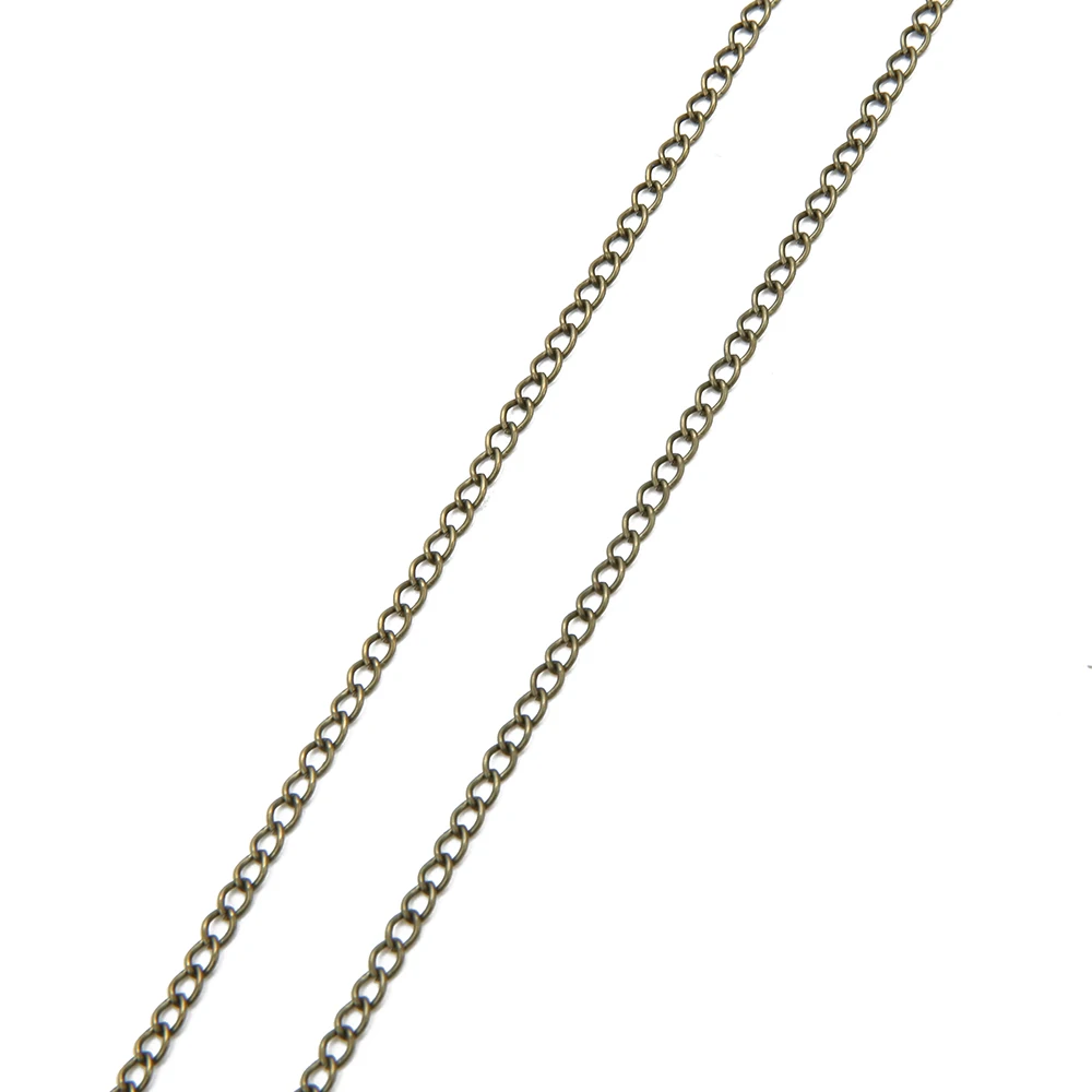 antique bronze 5 м/лот 3x2/4x3/5,5x4 мм серебро/золото/бронза/античная бронза цвет цепочки для ожерелья металл оптом для DIY материал для изготовления ювелирных изделий - Цвет: antique bronze