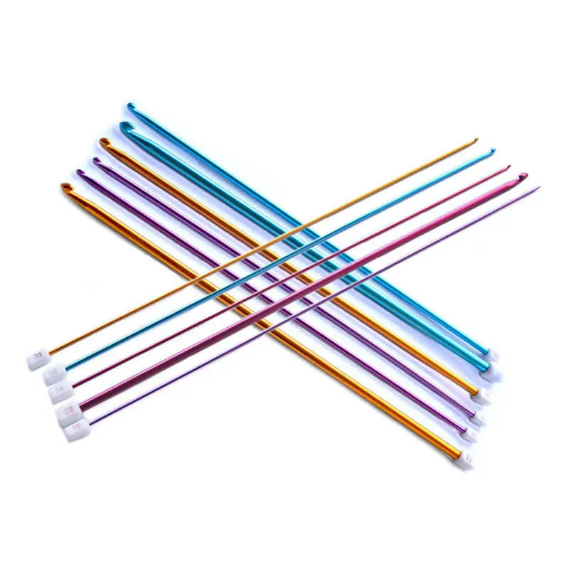 

KOKNIT 11pcs Crochet Hooks Needles Hand Sewing Needles Set Multicolour 2.0-8mm Tunisian Afghan Aluminum Knitting Needles Tools