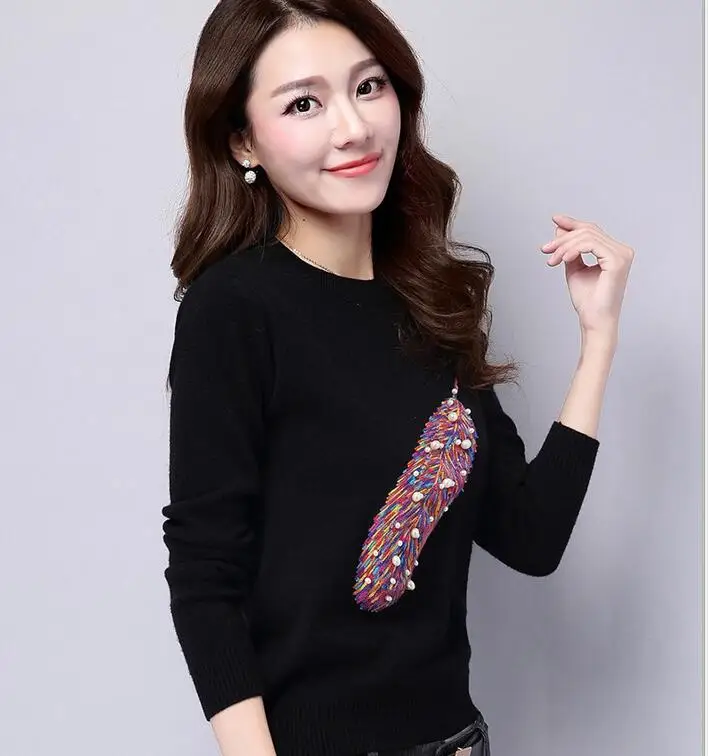 Soft Wool Plus Size Pullover 2015 Autumn Korean Women Casual Lips Fashion Print Sweater Ladies Leisure Tops | Женская одежда