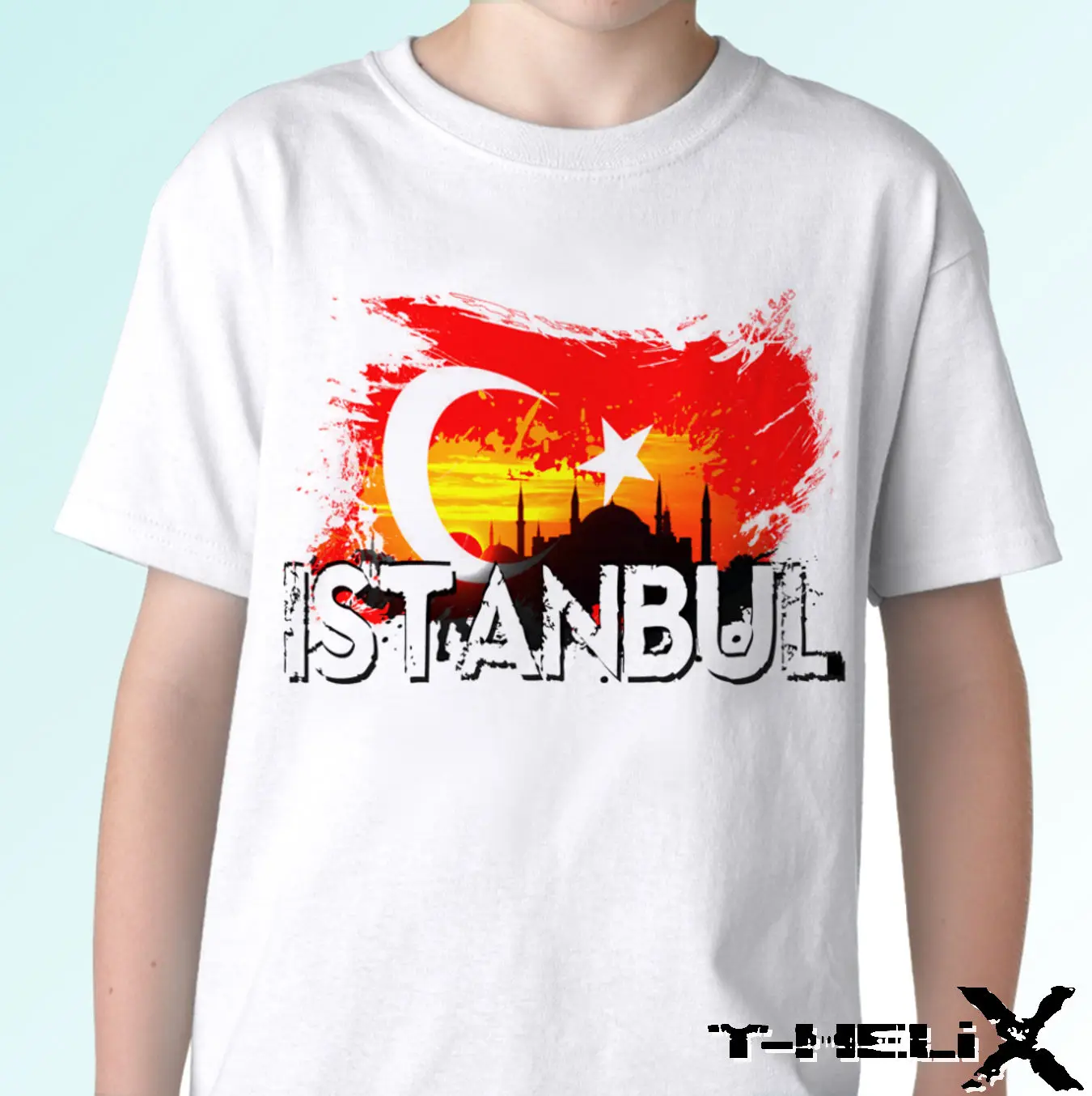 Istanbul - white t shirt top Turkey flag design mens womens kids &amp baby Harajuku Fashion Classic Unique free shipping | Мужская