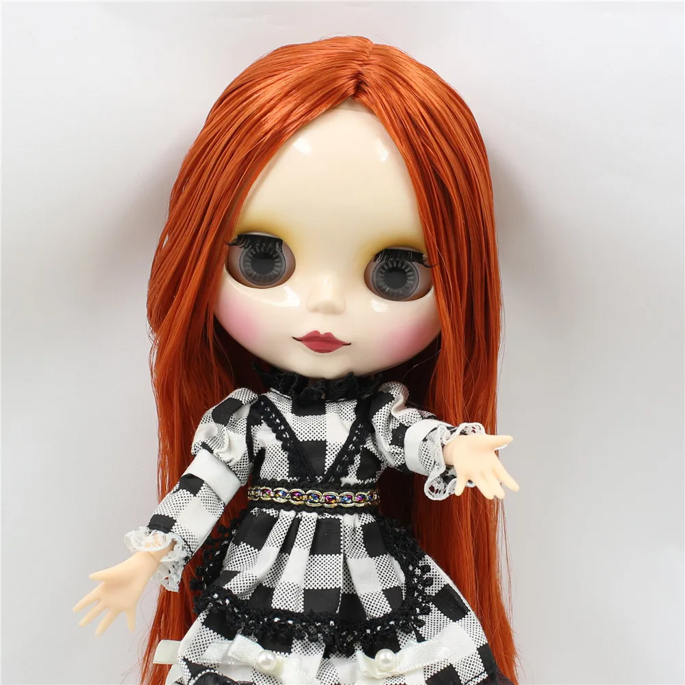 Игрушка в подарок, 30 см, 1/6, Заводская кукла Blyth 230BL0374, коричневые, красные прямые волосы, белая кожа, шарнир, тело, Нео, bjd, Обнаженная кукла