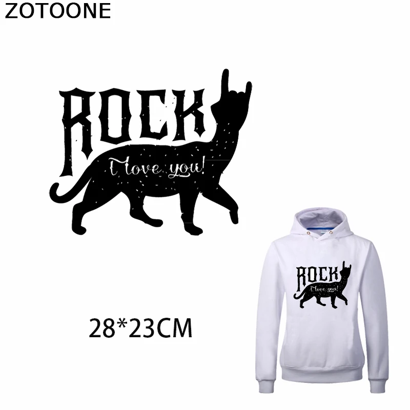 Нашивка ZOTOONE Let's Rock термоклейкая нашивка для одежды аппликация Китти наклейки