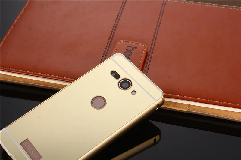 Для Sony XZ2 компактный чехол с металлическим алюминиевым каркасом зеркальной