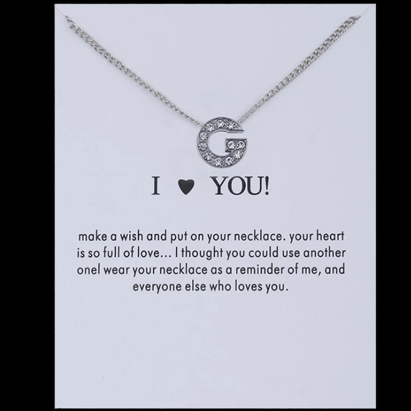 LNRRABC 26 Letters Jam Chain Love Alloy Crystal Women Simple Fashion Shine Rhinestone Necklace Silver 1PC New Charm Jewelry Gift | Украшения