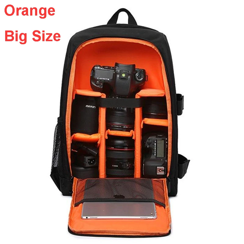 orange big Сумка, рюкзак для фотоаппарата водонепроницаемый DLSR рюкзак Многофункциональный Открытый камера Фото Сумка для Nikon Canon камера DSLR Объектив - Цвет: orange big