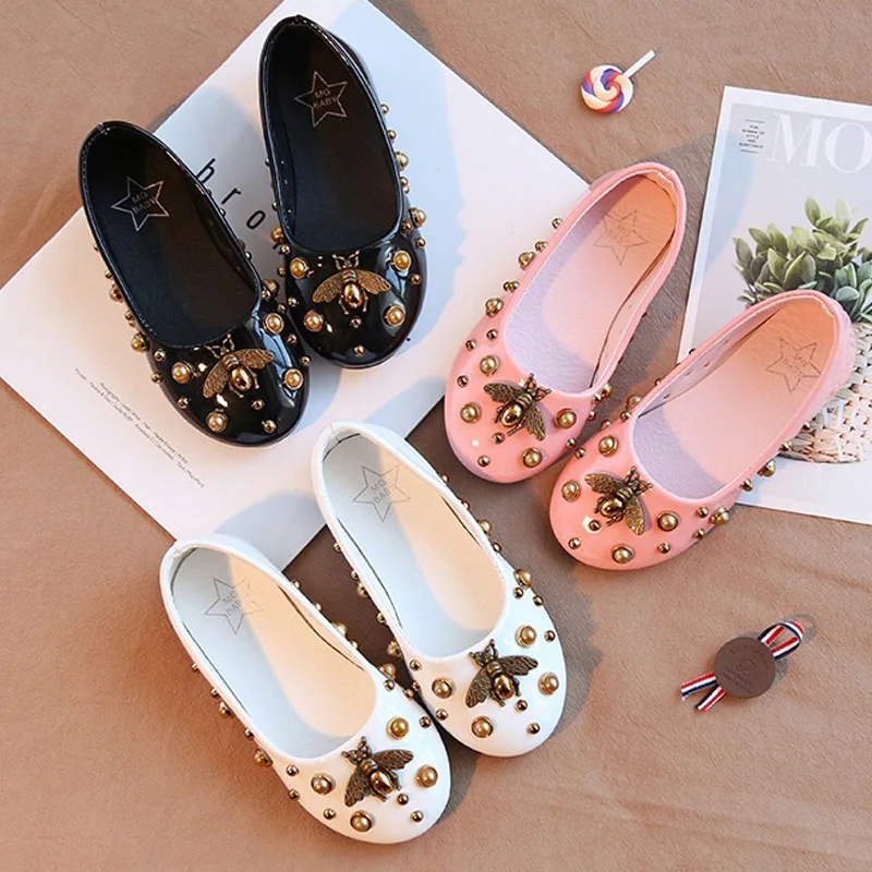 Обувь для девочек красивая обувь из Жемчужной кожи 3 цвета нескользящие сникерсы