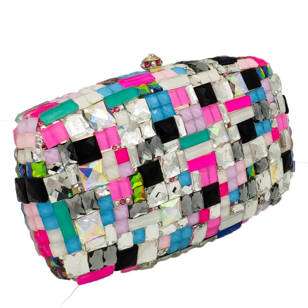 Boutique De FGG Разноцветные Женские металлические клатчи Minaudiere сумка вечерние сумочки-клатчи со стразами свадебные сумочки женские вечерние сумочки
