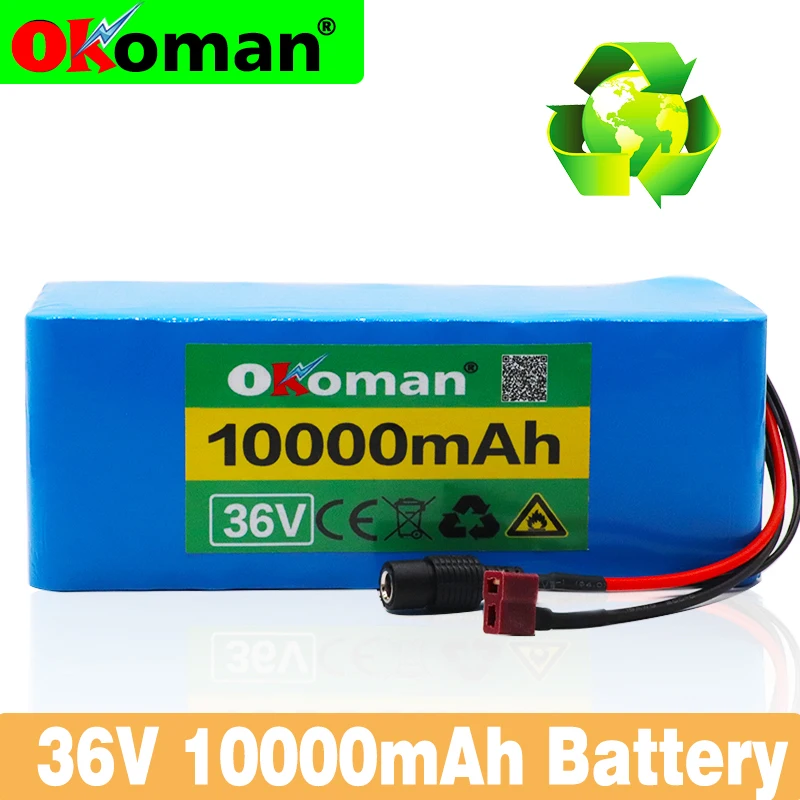 Okoman 36V 10S4P 10Ah 500W Высокая Мощность 42V 18650 литиевый аккумулятор 10000mAh Электрический