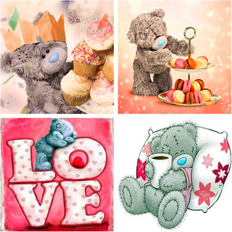Новый 5D DIY алмазов картина Teddy Bear Алмазная мозаика полный квадрат дрель