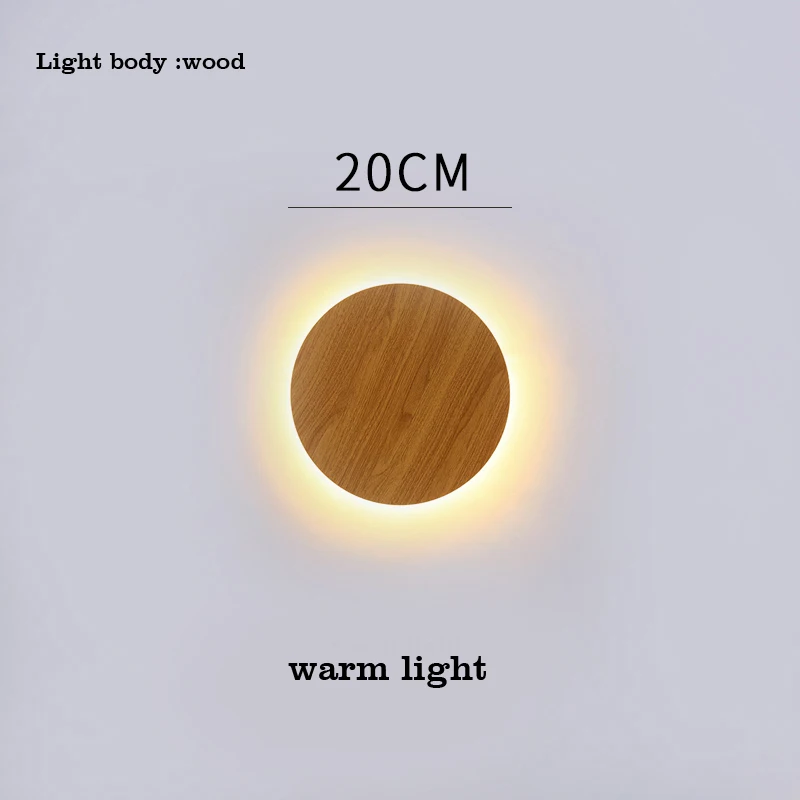 20-wood-warm light Светодиодный настенный светильник современный туалетный комнатный настенный светильник для ванной спальни Лофт Декор лестничный светильник Скандинавский дизайн для гостиной прикроватный Лофт - Цвет абажура: 20-wood-warm light