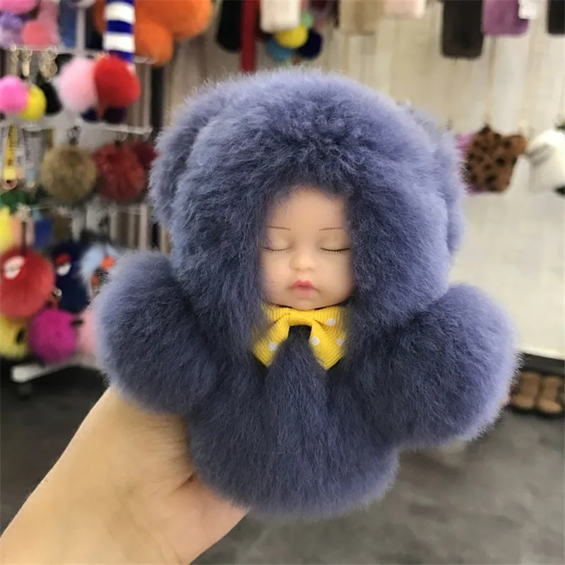 Модный брелок из натурального кроличьего меха Рекс настоящий кролик кулон