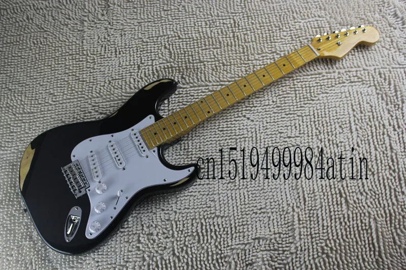 Stratocaster пользовательские тела с синхронизированы тремоло имитация старой Черный