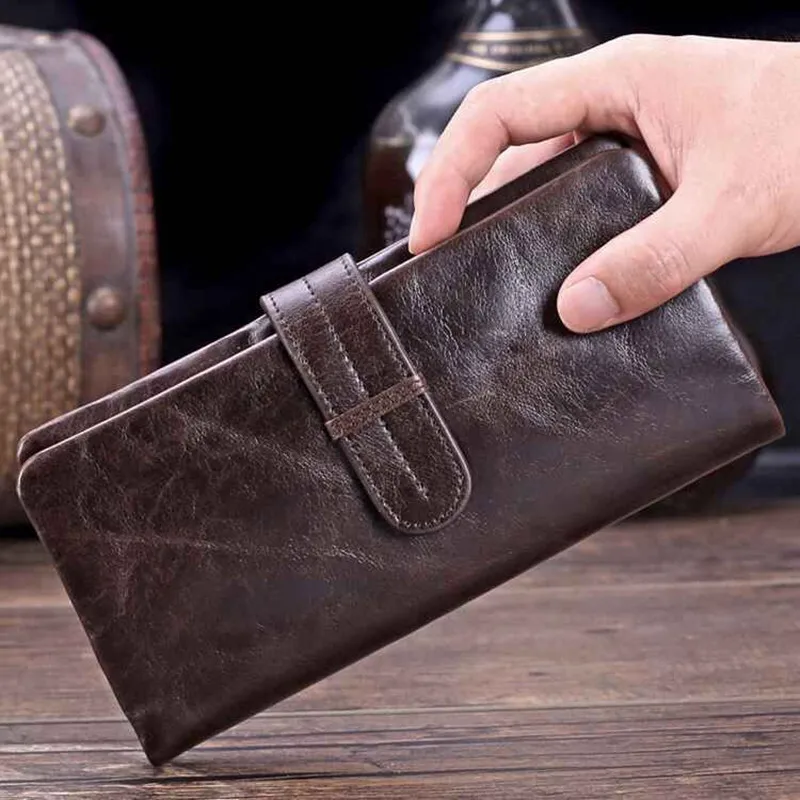 Длинный кошелек с отделением для кредитных карт и застежкой-молнией мужской