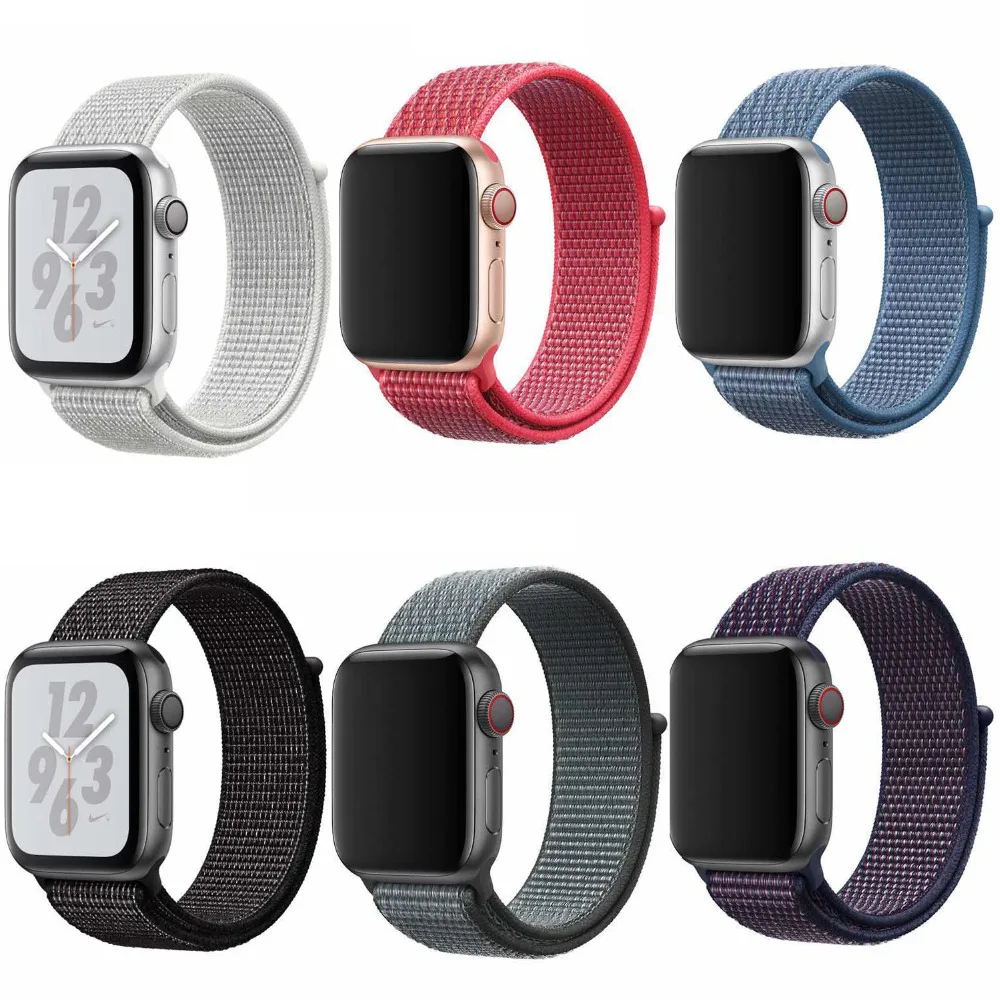 Регулируемый тканый нейлоновый спортивный ремешок-петля для Apple Watch Series 4 44 мм 40