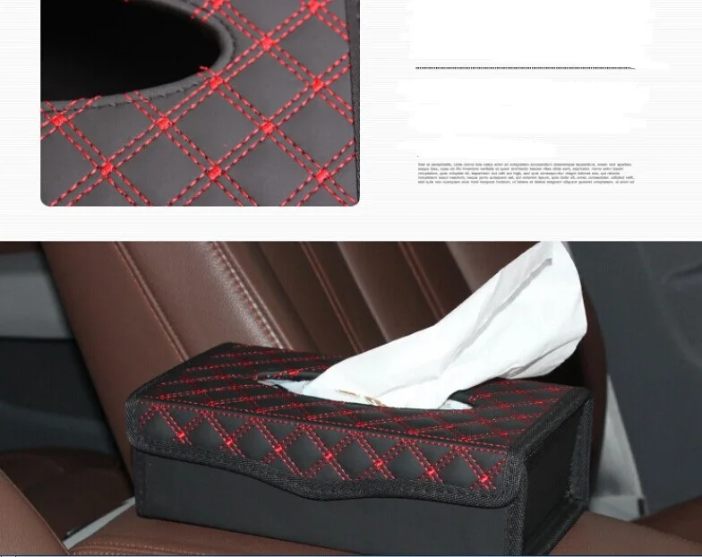 

1PC New Folding PU Leather Lattice Pattern Household Tissue Box Holder for Home Office and Car C 0005