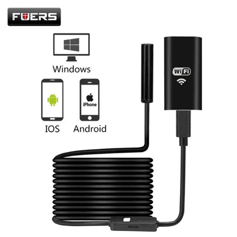 Fuers 720P HD WiFi эндоскоп 8 мм 1 м мягкий проводной для Iphone водонепроницаемый осмотр