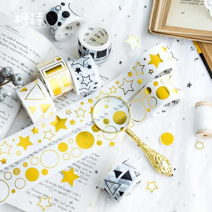 11 стиль Позолота Круглый dot черный белый цвет слабые ленты DIY альбом записки