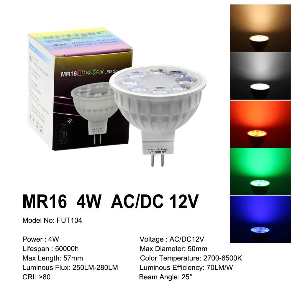 MR16 4W Умный светодиодный светильник RGB+ белый+ теплый белый сменный и Диммируемый 2,4G Wifi Пульт дистанционного управления умный светодиодный светильник E27 GU10 MR16 Светодиодный светильник - Испускаемый цвет: MR16 4W