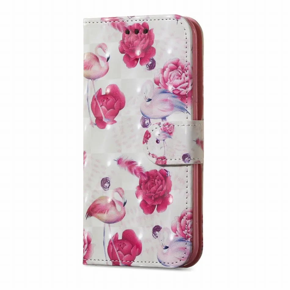 Flamingo Чехлы с отделениями для карт, Кожаные чехлы Fundas для iPhone XR X XS Max 5 5S SE 6 6S 7 8 Plus, чехлы для книг, сумки для телефонов, фиолетовые бабочки D27Z - Цвет: Flamingo