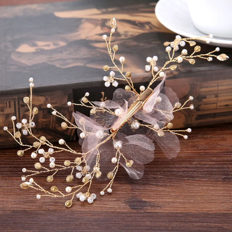 Заколки для волос невесты розовые цветы ручной работы украшения на свадьбу |