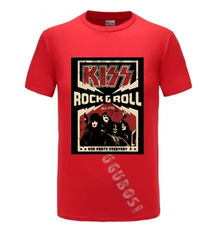 Мужская футболка KISS Rock &amp Roll повседневная черная с надписью All Nite вечерние Новое