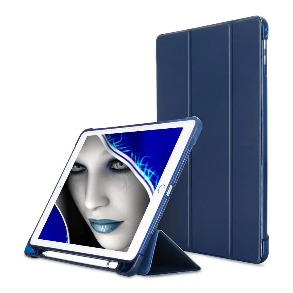 Blue-YHBC-5678 Для нового ipad модель, чехол с карандашом, тонкий полный корпус защитный противоударный чехол для ipad чехол, новинка, для возраста от 9. 7" - Цвет: Blue-YHBC-5678