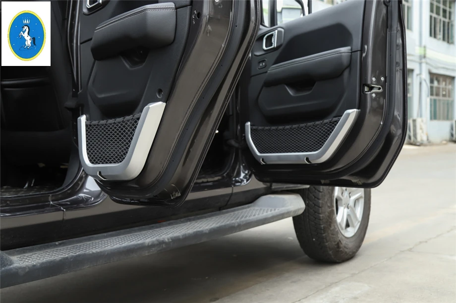 

Yimaautotrims Auto Accessory Door Handle Storage Box Net Decoration Cover Trim Fit For Jeep Wrangler JL 2 / 4 Door 2018 - 2020