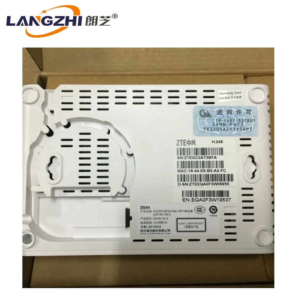 Orinigal Zte F612 2 Ethernet порт+ 1 телефон Порт en Gpon терминал Ftth Ont toepasting OP Ftth модус энгелс версия H.248/SI