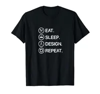 New Arrival Brand-Clothing Eat Sleep Design Repeat Funny Architect Architecture T Shirt