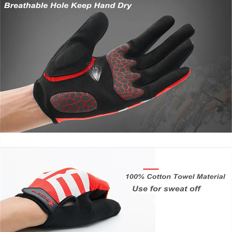 

Boodun Men Women Cycling Gloves Full Finger Gel Motocycle MTB Road Bike Bicycle Riding Mittens Gants Velo guantes luva ciclismo